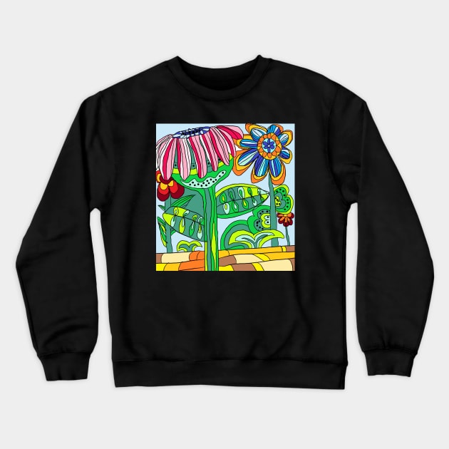 My garden full of flowers, Flower patterns Crewneck Sweatshirt by zzzozzo